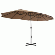 Helloshop26 - Parasol d'extérieur et poteau en aluminium 460 x 270 cm taupe 02_0008298 - 3000443647760