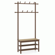 Helloshop26 - Porte-manteau 3 en 1 dimensions 71 x 30 x 169,5 cm avec banc pratique et rangement pour chaussures design rustique en 20_0017752 - Bambo