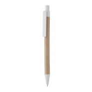 Stylo à bille en plastique et carton recyclé - Encre bleue - Couleur beige - 6g Stylo à bille en plastique et carton recyclé - Encre bleue - Couleur beige - 6g