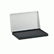 Tampon encreur noir 11x7cm - Boîtier plastique - Feutre microporeux à base d'eau, non toxique