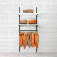 Élément de départ Global used 2 tablettes blanc + 1 penderie L90xH240cm