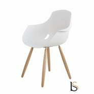 Chaise coque guada wood - blanc
