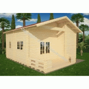 Chalet en bois plain-pied nice 40m / madrier 44 mm / 40 m² / toit double pente