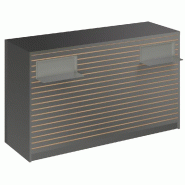 Comptoir Vertigo H T03 dble nat. L170cm - 3 tab.Coulis. 6tab.Amovib - gris alu