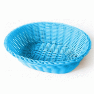 Corbeille effet osier 23x17x8cm polypropylène bleu turquoise - par 12