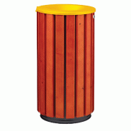 Corbeille ZENO ACCESS 80 Litres à poser ou à fixer - Bois/Jaune_0