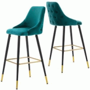 Décoshop26 - 2x tabourets de bar en velours pétrole avec dossier capitonné et repose-pieds métal noir et or TDB09209 - noir 3001088869609 Décoshop26 - 2x tabourets de bar en velours pétrole avec dossier capitonné et repose-pieds métal noir et or TDB09209 - noir 3001088869609