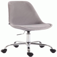 Décoshop26 - Chaise de bureau sur roulettes en tissu velours gris BUR10352 - gris 3001355099432 Décoshop26 - Chaise de bureau sur roulettes en tissu velours gris BUR10352 - gris 3001355099432