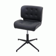 Décoshop26 - Fauteuil chaise de bureau salle à mager pivotante hauteur réglable synthétique gris foncé pied métal noir 04_0001862 - gris métal