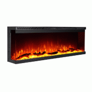 Divina Fire Cheminée Murale Électrique, Cheminée Encastrable 3 Faces, Boston130 L127Xp20Xh44 - noir 8056157808183