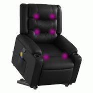 Fauteuil inclinable de massage Noir Similicuir Modèle Vornelis - 8721012217843