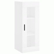 Helloshop26 - Armoire murale design pratique rangement 34,5 x 34 x 90 cm en bois blanc 02_0048690 - blanc verre 3000235421080