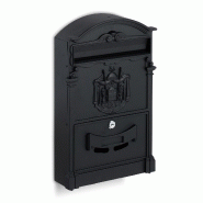 Helloshop26 - Boîte aux lettres murale vintage en acier 40 x 30 x 10 cm avec serrure design antique en noir 13_0011294 - noir aluminium 3000245697888