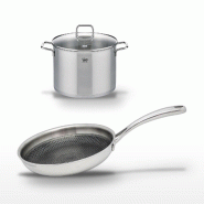 Lot Faitout 26cm et Poêle 28cm Elo Relief Evolution - gris inox 3176239954272