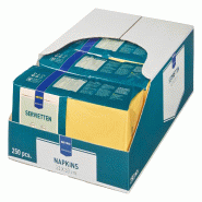 METRO PROFESSIONAL Serviettes à usage unique, en ouate de cellulose, 33 x 33 cm, 1/4 de pli, 3 plis, jaune, 250 pièces - jaune papier 912914