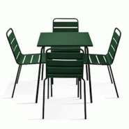 Oviala Business Ensemble table de jardin et 4 chaises en métal Vert forêt - vert acier 114642 Oviala Business Ensemble table de jardin et 4 chaises en métal Vert forêt - vert acier 114642