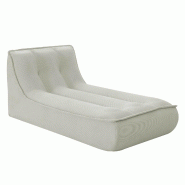 Oviala Business Méridienne pour canapé modulable en velours 165 x 80 x 70 cm écru - blanc polyester 115127