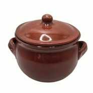Pot arrondi Barone avec couvercle 24 cm - orange faïence 8031971400300