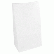 Sac SOS kraft 14+8x24cm blanc - par 500