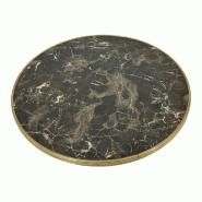 Stamp Reverdy Plateau stratifié moulé BISTROT D70 Dark Marble cerclé laiton - 3661365003975