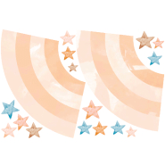 Sticker arc-en-ciel nuances abricot Sticker arc-en-ciel nuances abricot