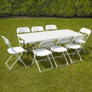 Table et chaises pliantes 8 places 180cm pehd
