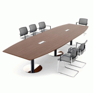 Grande table de réunion tonneau modulaire en bois pied tulipe pas cher Grande table de réunion tonneau modulaire en bois pied tulipe pas cher