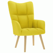 VidaXL Chaise de relaxation jaune clair tissu Modèle Atlas Premium - 4016776
