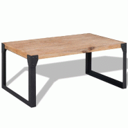 VidaXL Table basse bois d'acacia massif 100x60x45 cm Modèle Atlas Work Plus - 243914