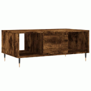 VidaXL Table basse Chêne fumé 90x50x36,5 cm Bois d'ingénierie Modèle Flex Concept Élite - 830585