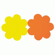 Apli Lot de 50 étiquettes carton 780 g/m², forme fleurs diam. 8, coloris jaune/orange - 3270240509503