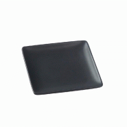 Assiette Fluid' céramique 11x11x1,4cm noir mat - par 72_0