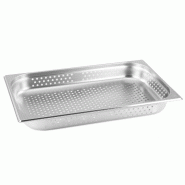 Bac GN Gastronorm 1/1 65 mm perforé/perforé en acier inoxydable GVK ECO - argenté inox GN-1/1-Var-65 P