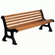 Banc public Bastide en bois exotique et pieds en fonte - classique des squares et jardins Banc public Bastide en bois exotique et pieds en fonte - classique des squares et jardins