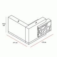 Banque d'accueil d'angle Organic avec éclairage - MDD - Droite