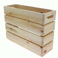 Caisse bois naturel L54xP18xH40cm