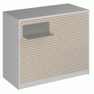 Comptoir Vertigo H T01nat. Spl.Gauche L120cm 2tabl.Couliss.4tab.Amovib-blanc