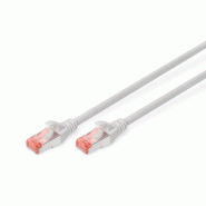 DIGITUS Câble de raccordement CAT 6 S/FTP, 0,25 m, gris - gris DK-1644-0025