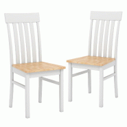 Helloshop26 - Lot de 2 chaises de salle à manger 44 x 50,5 x 97 cm confort ergonomique style rustique en bois de caoutchouc naturel 20_0018251 - 3000