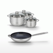 Lot Poêle 32cm et 3 Faitouts 16/20/24cm Elo Profi Therm Platinum - gris inox 3176239989625