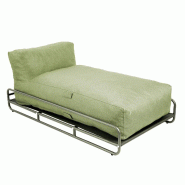Méridienne pour salon de jardin modulable avec structure vert cactus - vert polyester 115349