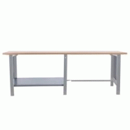 PROREGAL Etabli BUFFALO WOOD | HxLxP 86,5x260x75cm | Capacité de Charge 1000kg | Gris - gris métal PR_RS157-86 PROREGAL Etabli BUFFALO WOOD | HxLxP 86,5x260x75cm | Capacité de Charge 1000kg | Gris - gris métal PR_RS157-86