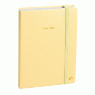 Quo Vadis - Agenda année scolaire - 2026-2027 - Journalier - Multilingue - Pastel - Beige - août à juillet - 12x17 cm - Papier Clairefontaine blanc
