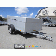 Remorque aluminium Humbaur - 251 x 133 cm - Ridelle de 500 mm et capot sécurisé - 1 essieu non freiné - PTAC : 750 kg - Référence K1 276 170 2000 2