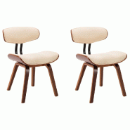 VidaXL Chaises à manger lot de 2 crème bois courbé et similicuir Modèle Orion Pro - 283122