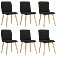 VidaXL Chaises à manger lot de 6 noir tissu Modèle Parfait Élite - 3315569