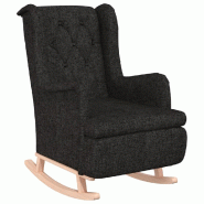 VidaXL Fauteuil avec pieds à bascule en bois d'hévéa Noir Tissu Modèle Virelonis - 329407