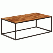 VidaXL Table basse 110x60x40 cm Bois d'acacia solide et acier Modèle Atlas Office Pro Bois - 246678XL