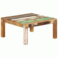 VidaXL Table basse 80x80x40 cm Bois de récupération massif Modèle Versailles Chic - 338030
