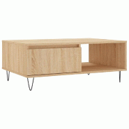 VidaXL Table basse chêne sonoma 90x60x35 cm bois d'ingénierie Modèle Balcon Élégance Prime - 827063